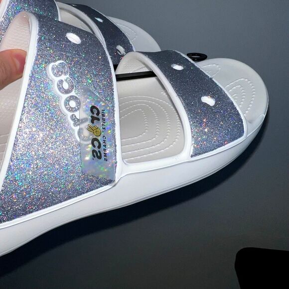 BNWT Glitter Crocs Sandals Women's 13 / Men's 12 Unisex - Picture 3 of 7